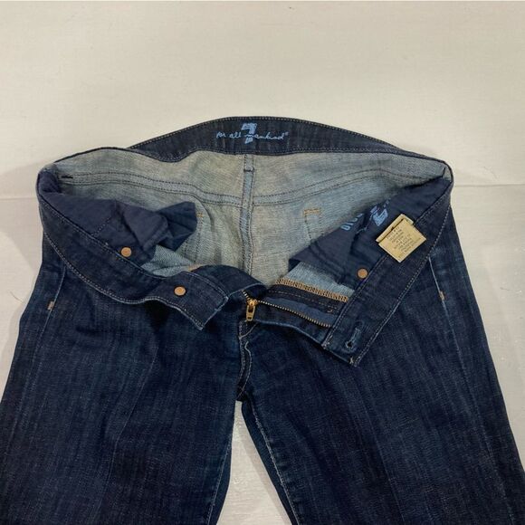 7 For All Mankind Jeans Women’s 28 Blue Denim Dojo Cropped Designer Casual - Picture 7 of 13